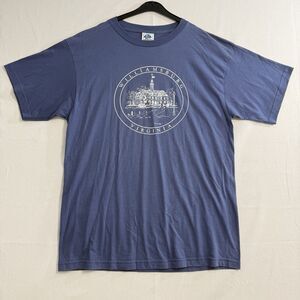 Vintage 1992 Williamsburg Virginia Graphic T Shirt XL Blue USA Tee
